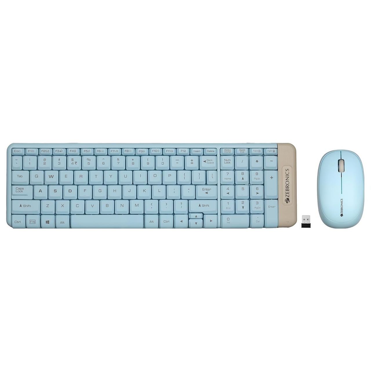Zebronics Companion 104 2.4Ghz Wireless Keyboard & Mouse Combo, 100 Keys (Blue)