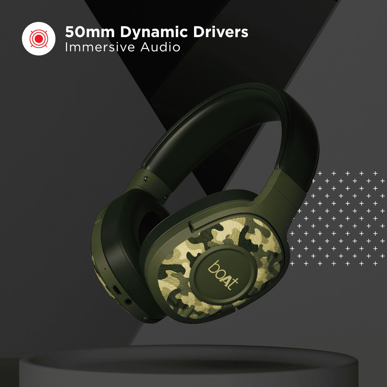 boAt Rockerz 558 Bluetooth Wireless Over Ear Headphones with Upto 20 Hours Playback(Army Green)