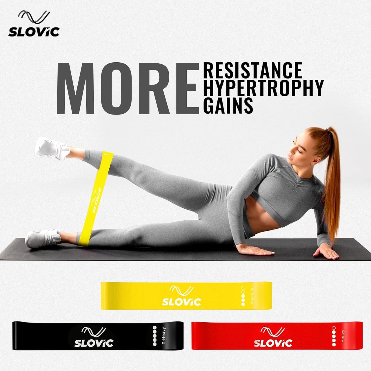 Slovic Resistance Loop Bands 100% Natural Latex Exercise | Bands For Full Body Exercises (Set Of 3)