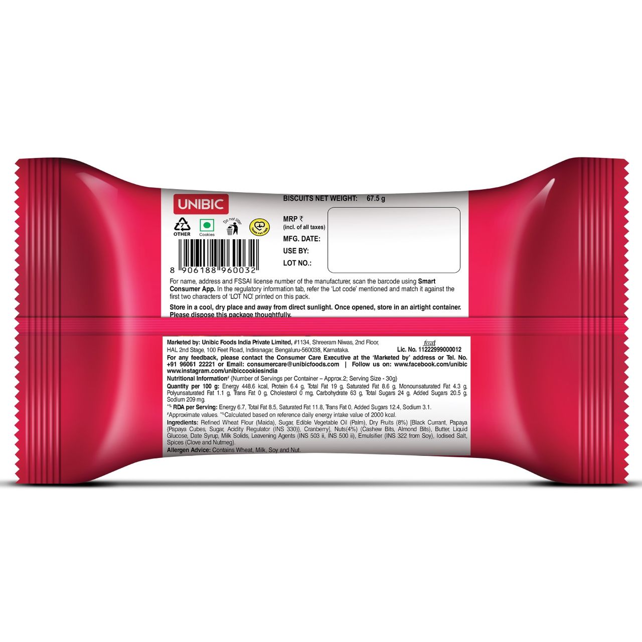 UNIBIC Fruit & Nut Cookies