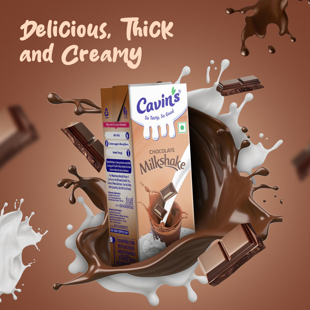 Cavin's Chocolate Milkshake Tetrapack 180 ml Combo