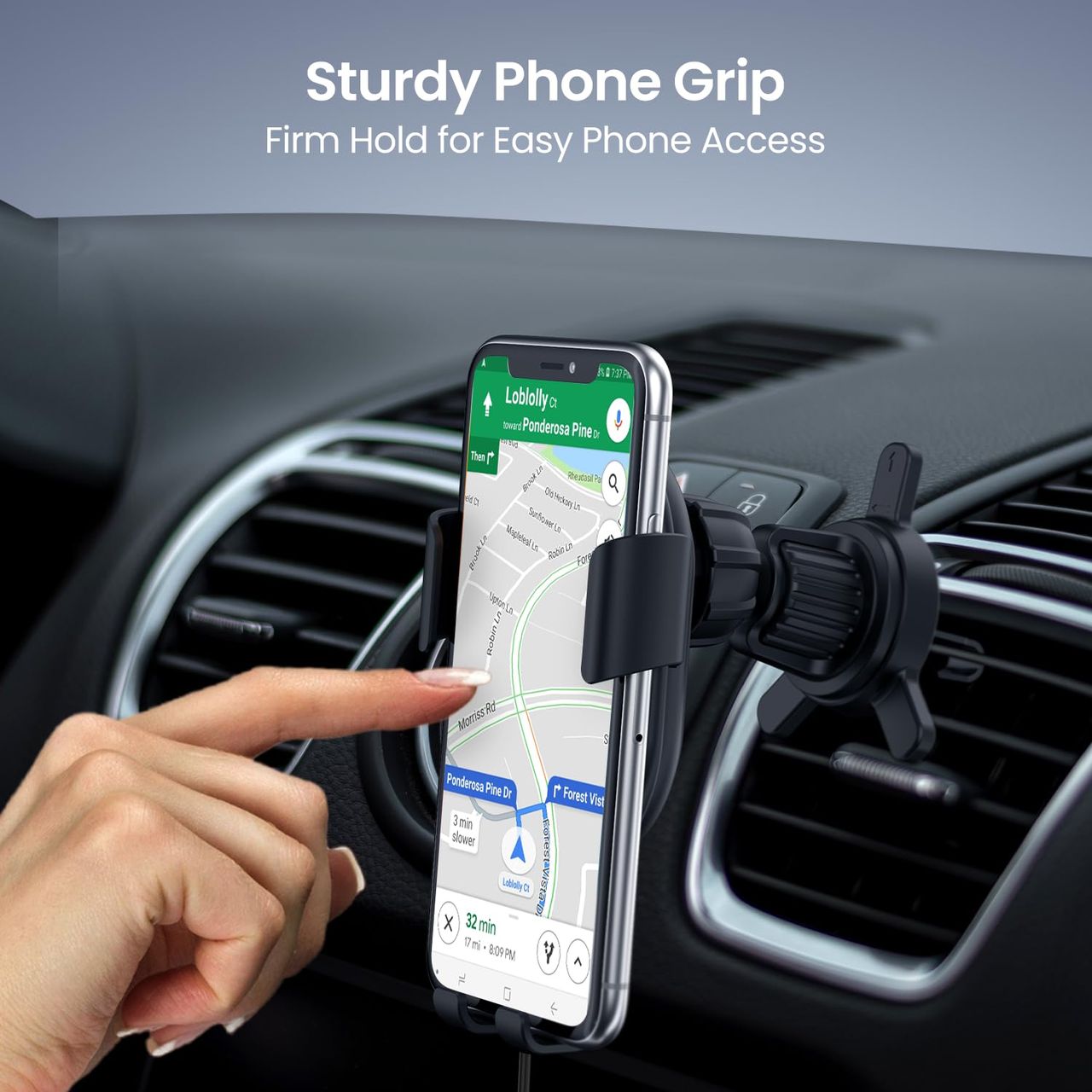 Portronics Charge Clamp 4 Wireless Car Charger with 15 Watts Fast Charging(Black)