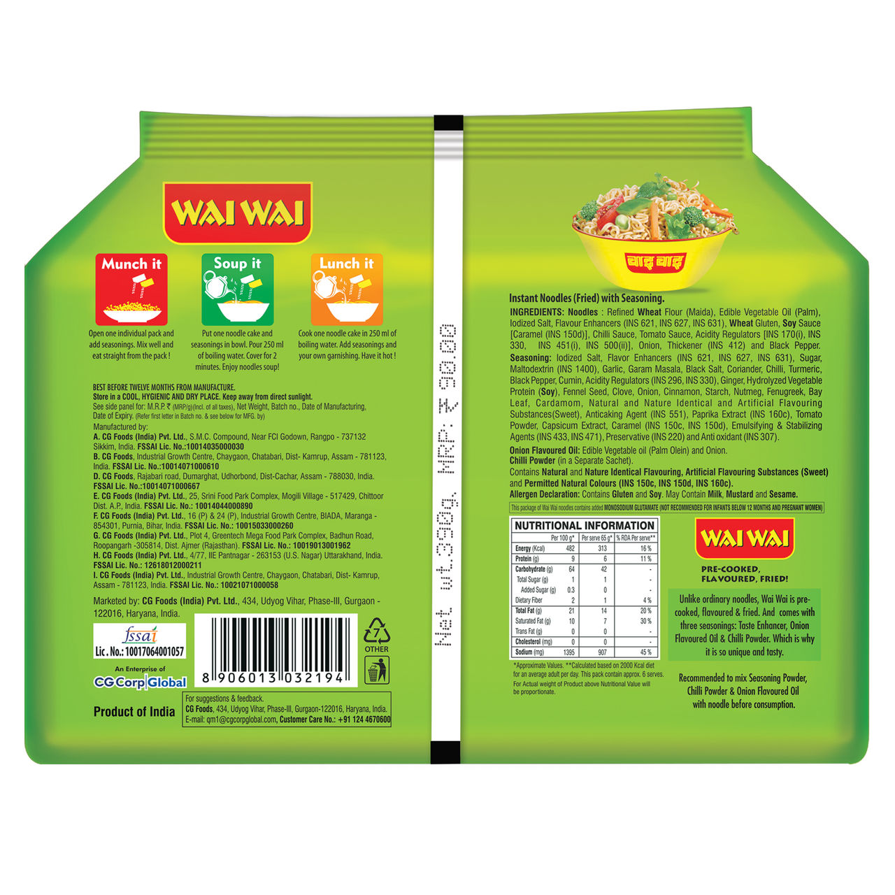 Wai Wai Veg Noodles 420 g Combo