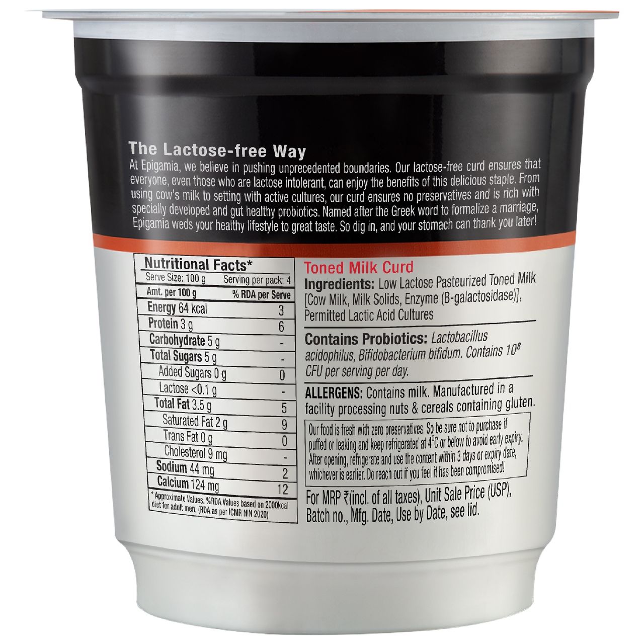 Epigamia Lactose Free Curd