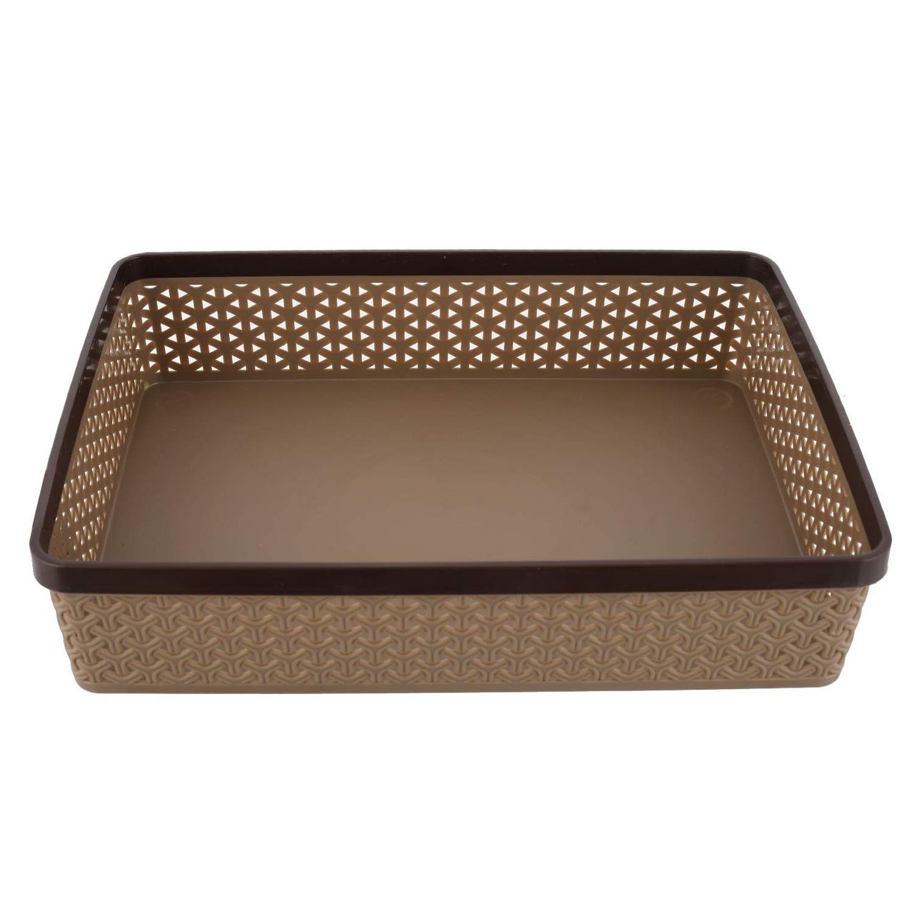 Kuber Industries (Pack of 3) A4 Office Paper Tray for Stationery Office Storage Organizer (Brown)