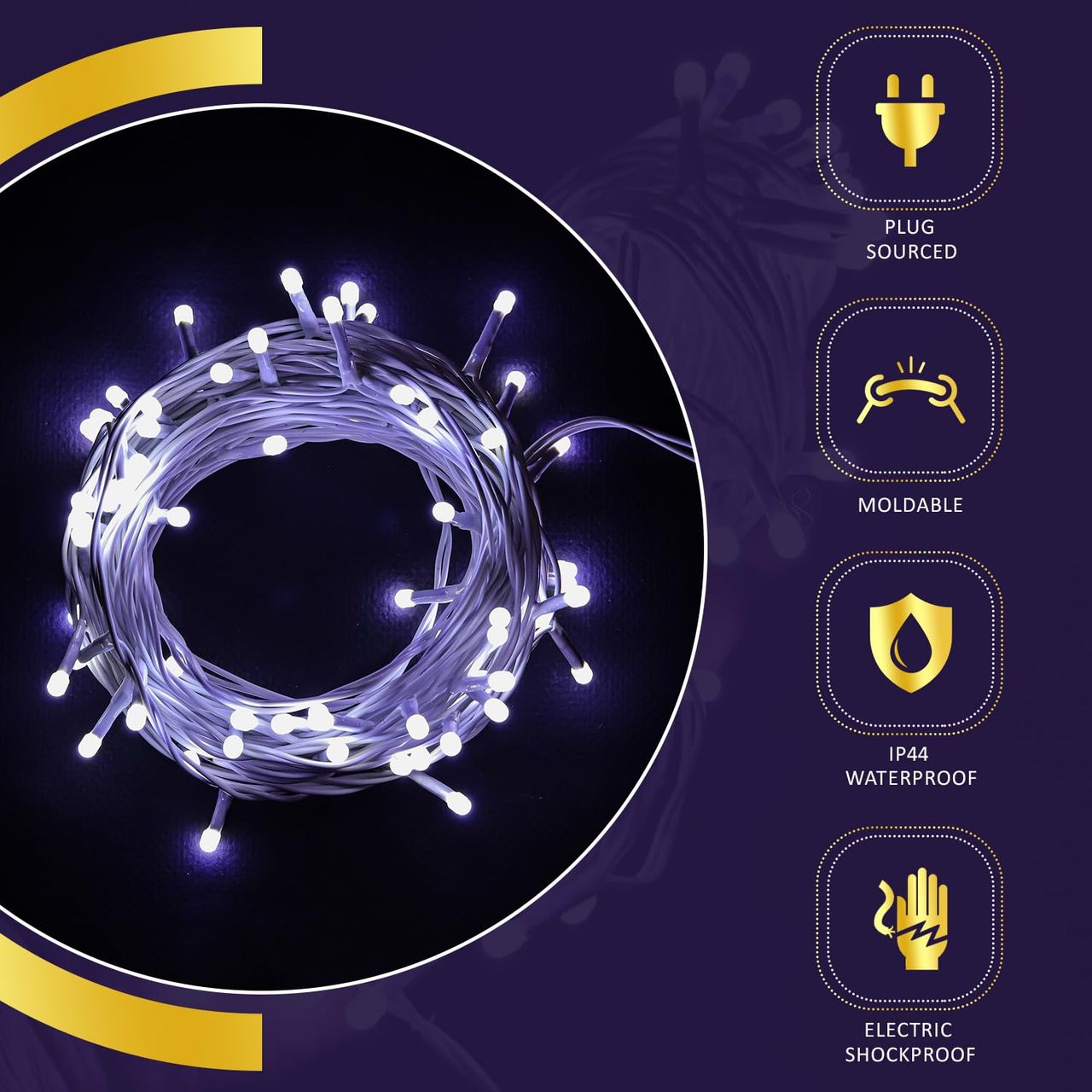 Lexton Lunar Decorative String Light/Fairy Light | 12.5 Meter| 75 LEDs Pack-1 White