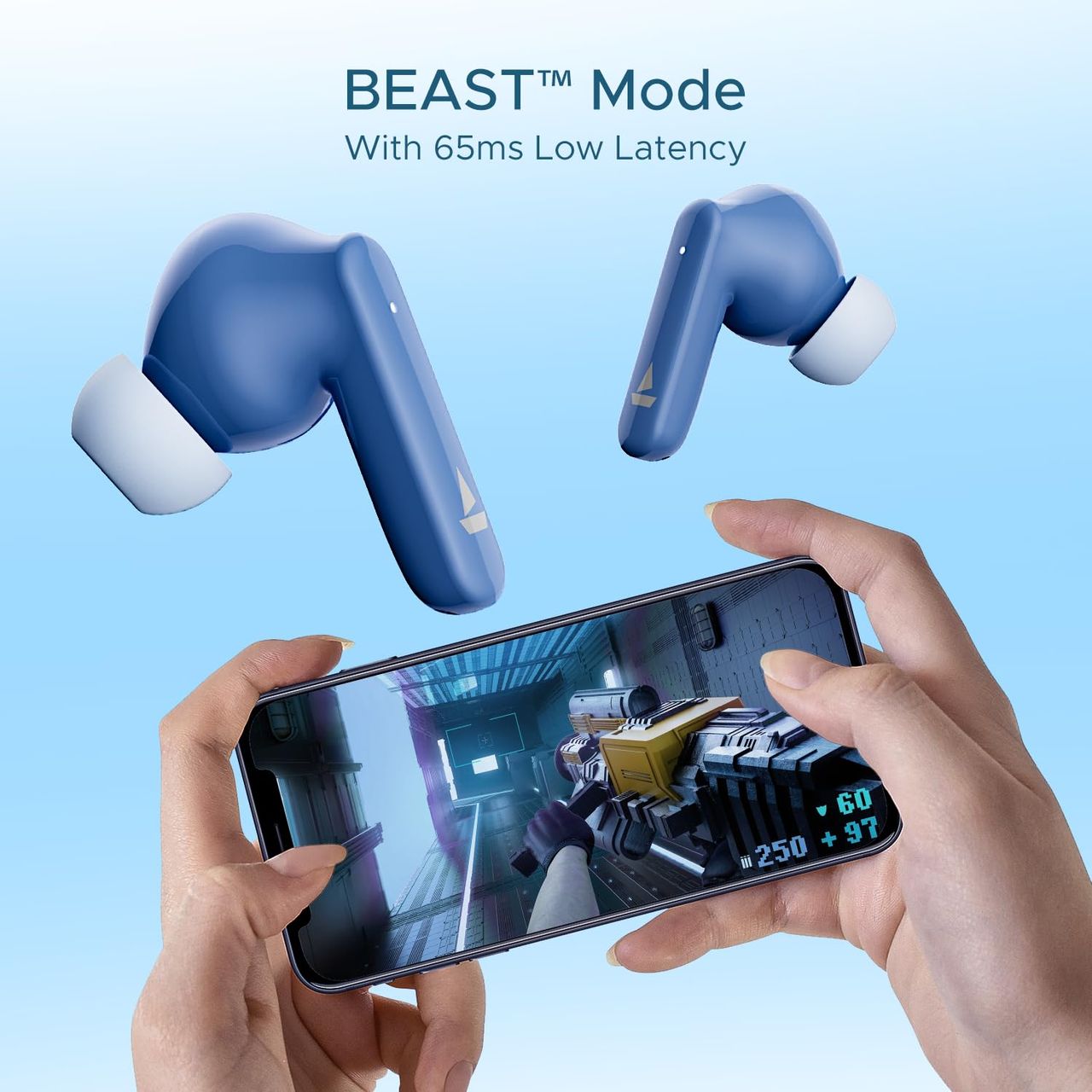 boAt Airdopes 120 Tws Earbuds W/in Ear Detection, 40h Playtime Quad Mics W/ Enx Tech(Dawn Blue)