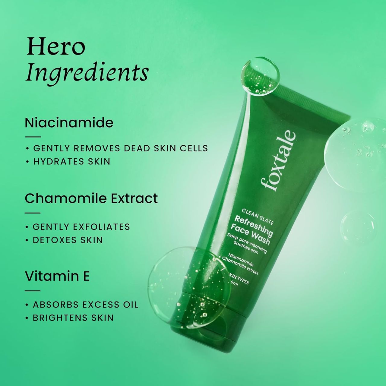 Foxtale Refreshing Face Wash with Niacinamide(Tube)
