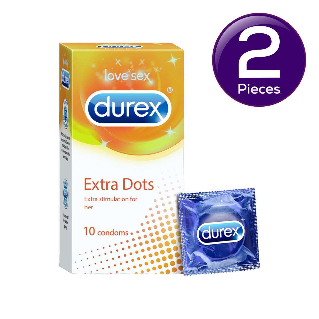 Durex Extra Dots Condom - Dotted Condoms 10 pc Combo