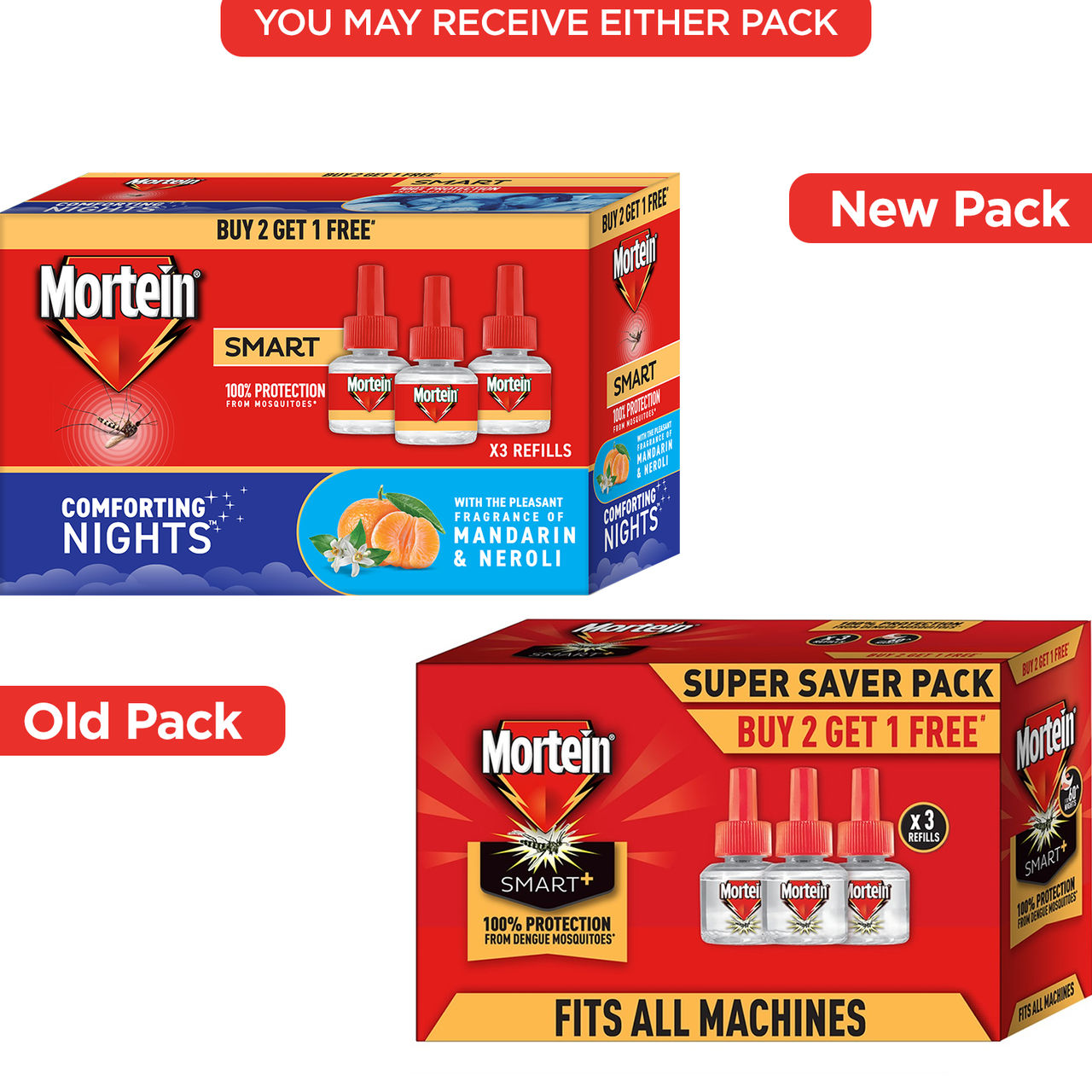 Mortein Insta5 Mosquito Repellent Machine(45ml) & Mortein Smartplus Mosquito Repellent Refill B2G1(105ml) Combo