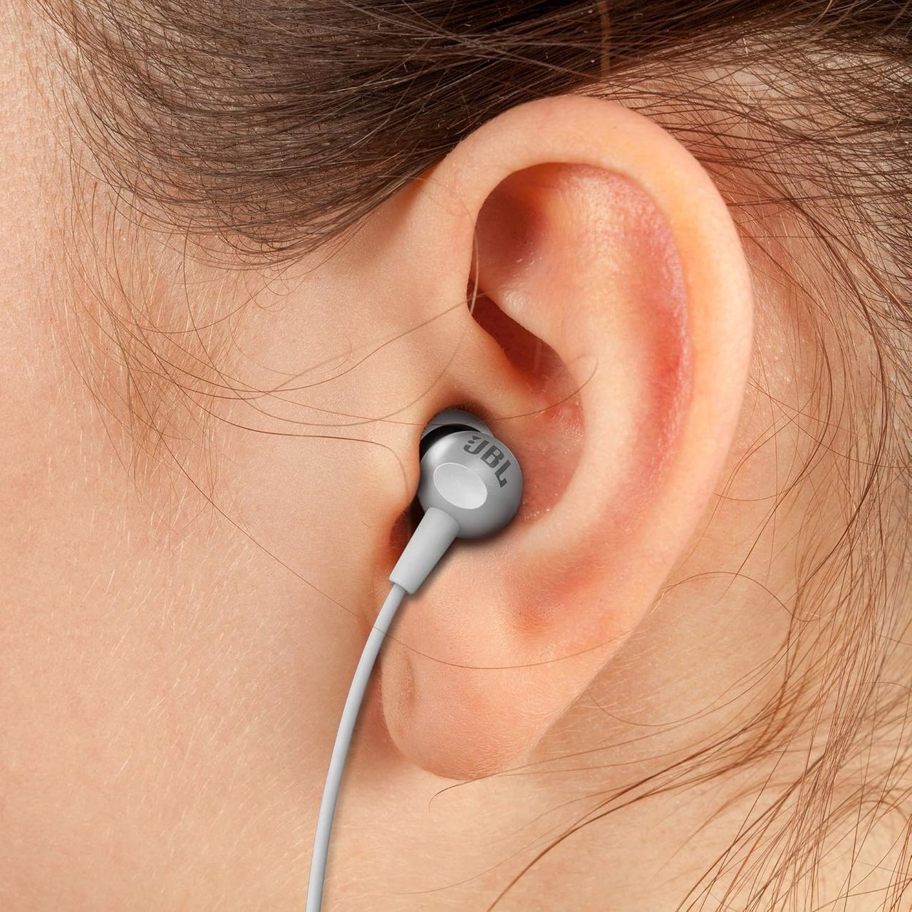 Jbl C200Si, Premium In Ear Wired Earphones With Mic,One Button Multi-Function Remote(Grey)