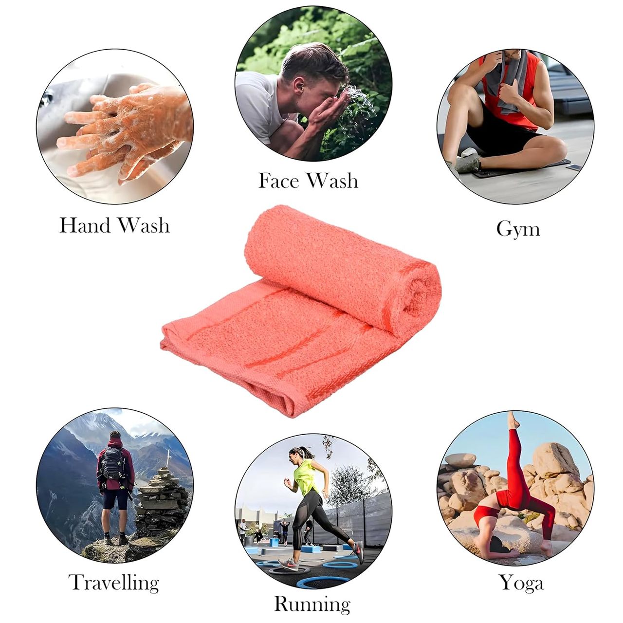 Kuber Industries Lining Face Towels for Facewash|Gym|Travel|Daily use|14x21 Inch|Pack of 4|Multi