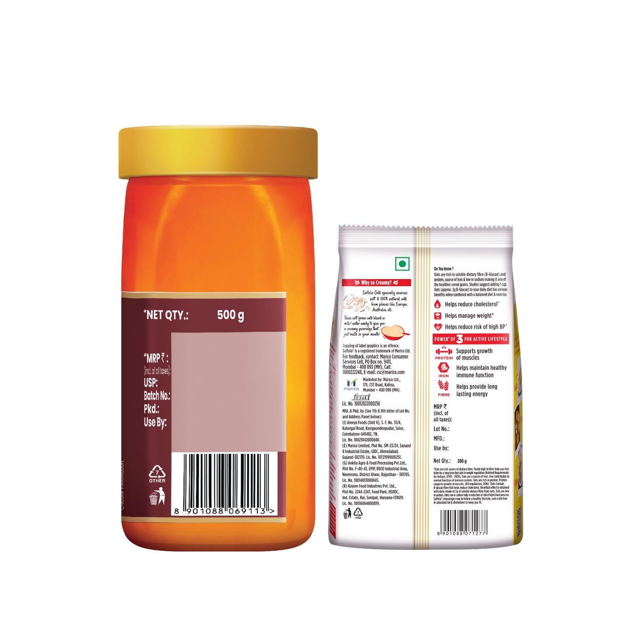 Saffola Honey Active Honey 100% Pure Honey with Free Saffola Oats
