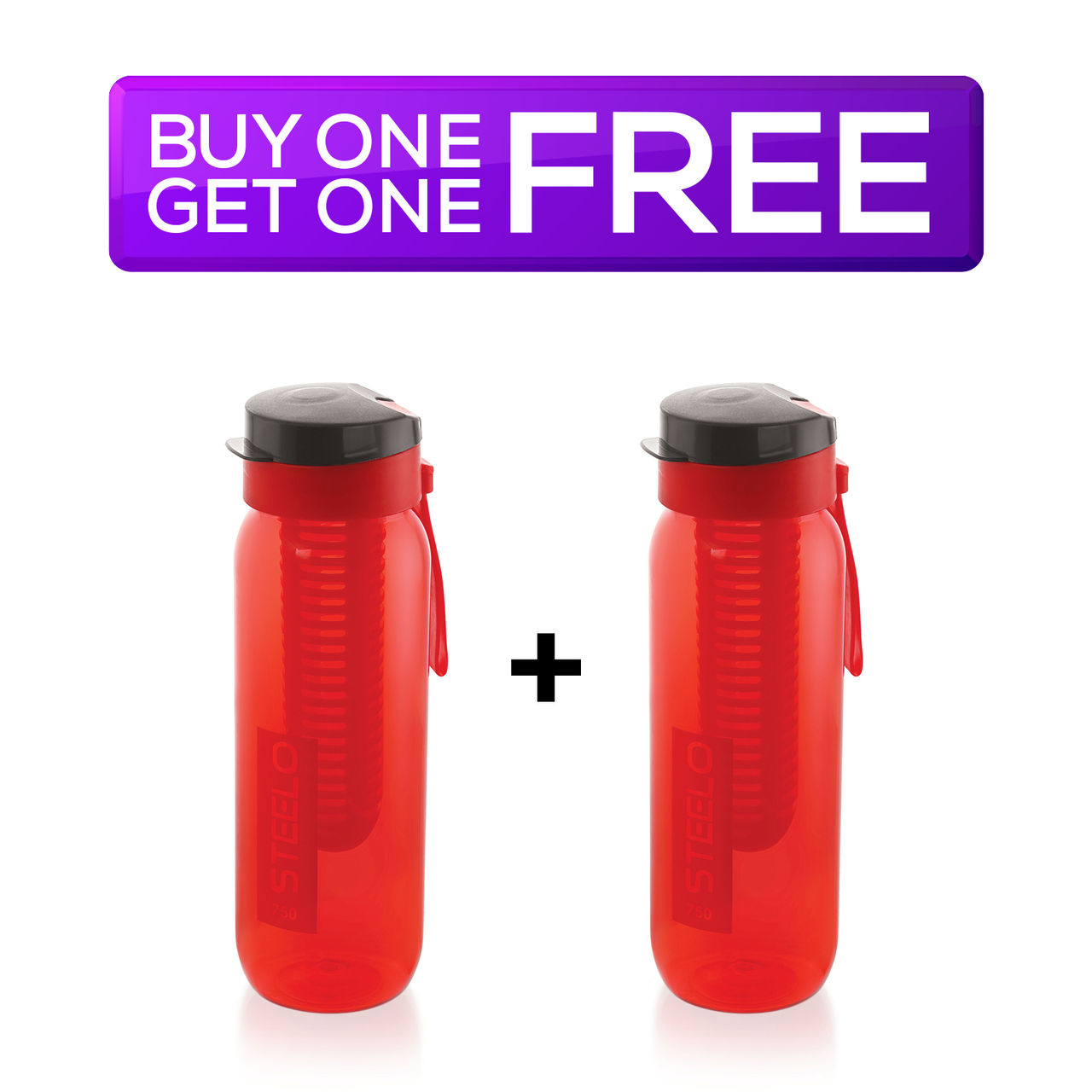 Steelo Sante Infuser Bottle - 750 Ml (Assorted Colours) 1 pc Combo