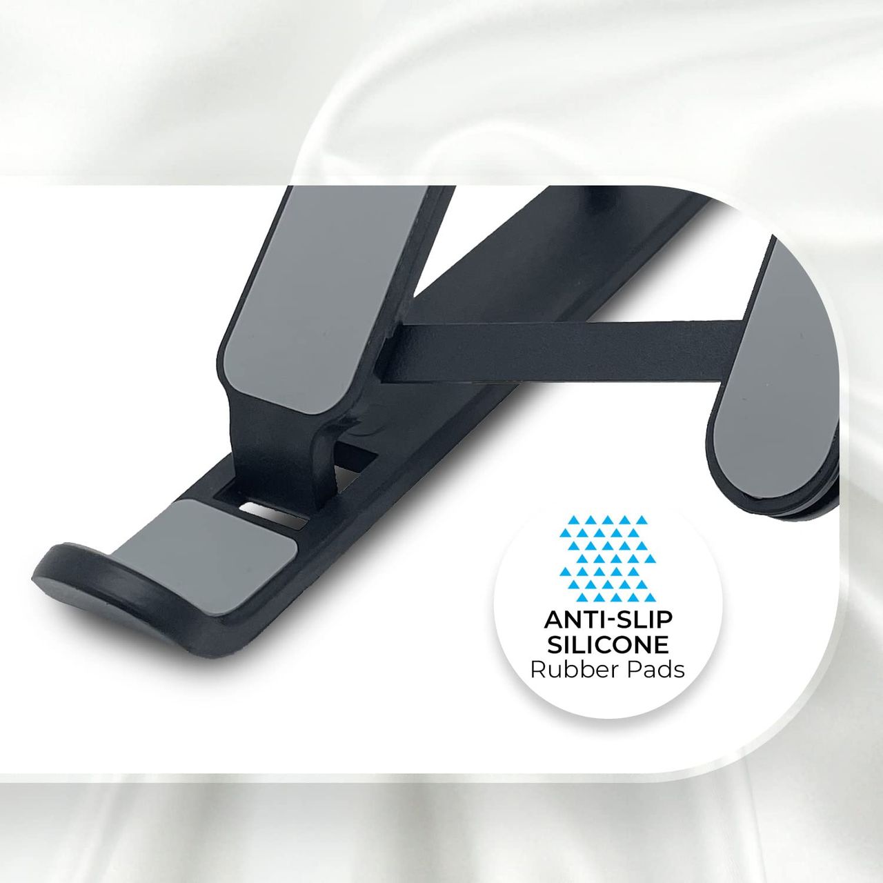 Zebronics NS1000 Laptop Stand | 6 Adjustable Levels | Anti-Slip Silicone Pads | Foldable Design
