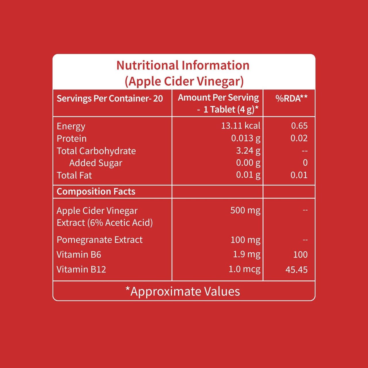 Neuherbs Apple Cider Vinegar Apple Flavour 20 Effervescent Tablets