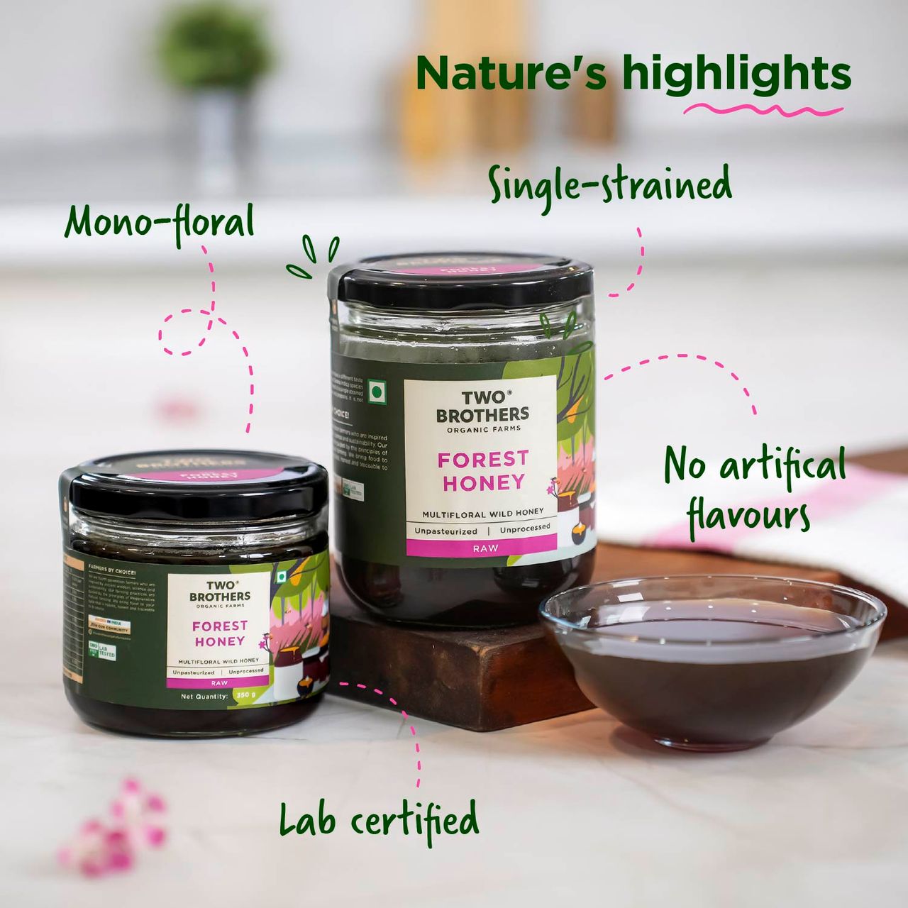 Two Brothers Multifloral Forest Honey Unpasteurized Unprocessed Raw Honey