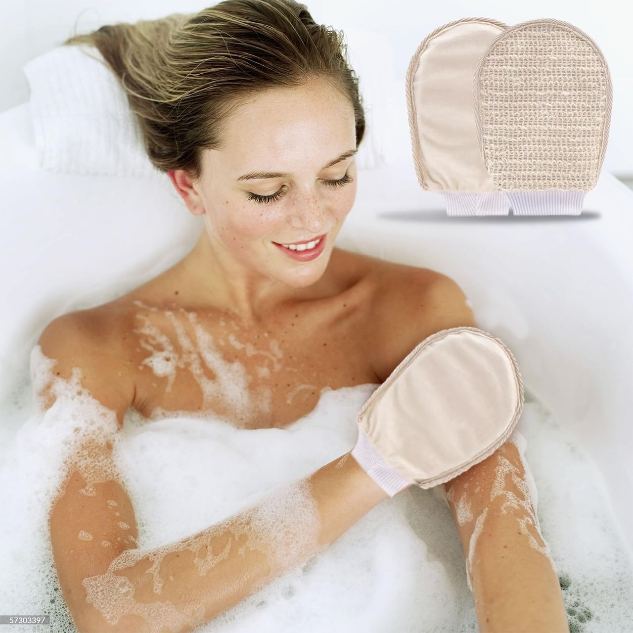 Rusabl Exfoliating Bath Glove with Natural Ramie Fibers