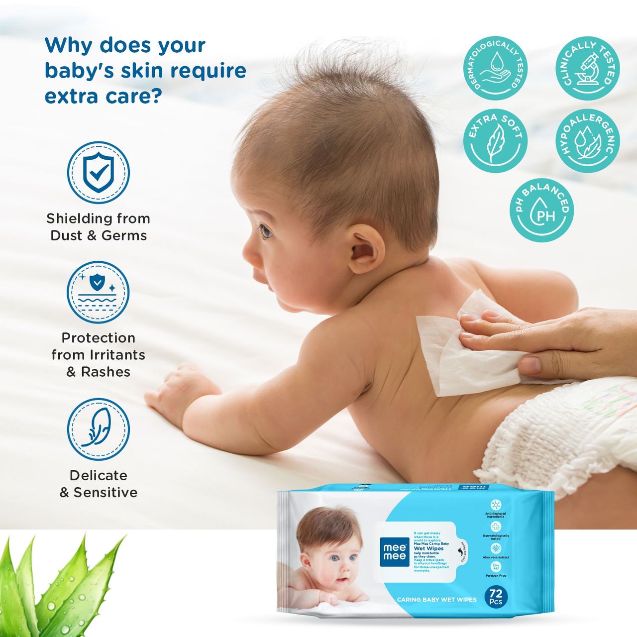 Mee Mee Gentle Wet Baby Wipes For Kids | 0 - 2 years