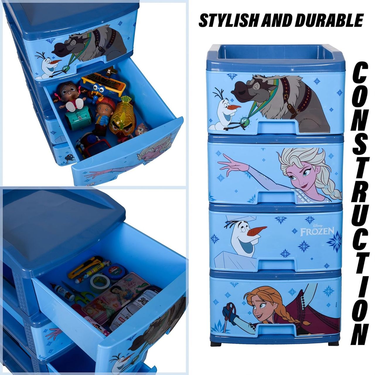 Kuber Industries Multiuses Plastic Modular 4 Drawer Storage Rack