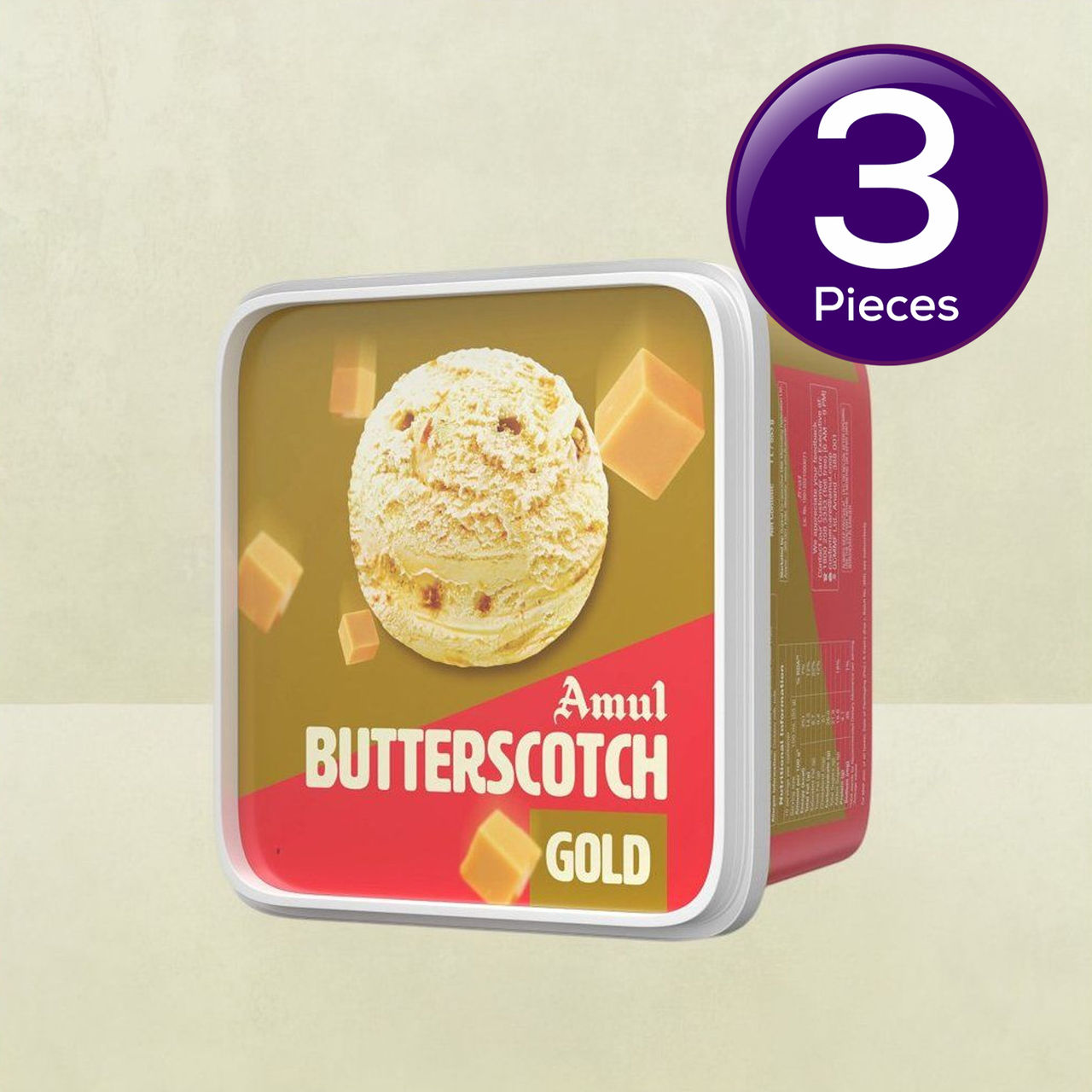 Amul Gold Butterscotch Ice Cream Tub 1 l Combo