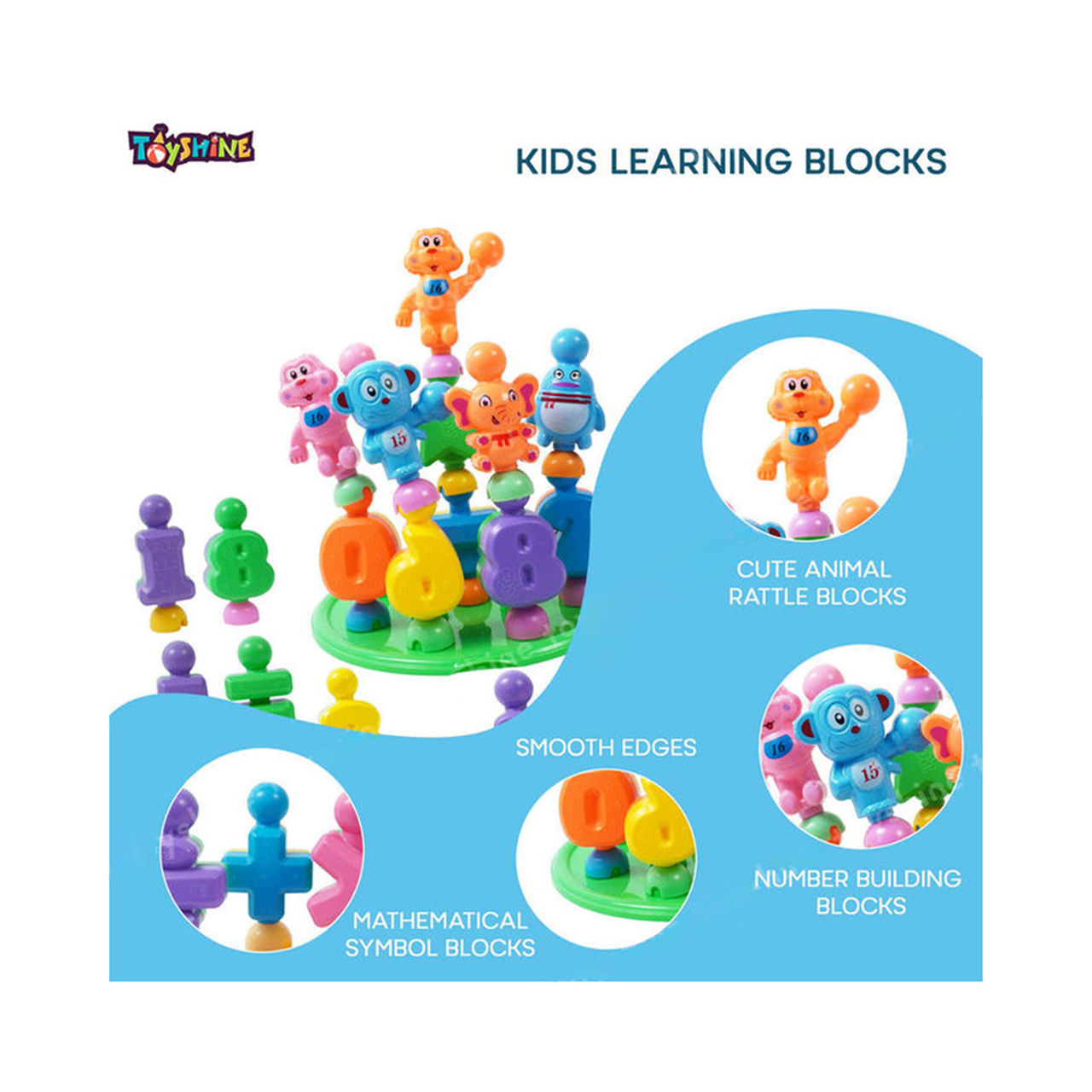 Toyshine 28 Pc Diy Alphabet Learning Blocks With Baseplate And Cartoon Figures