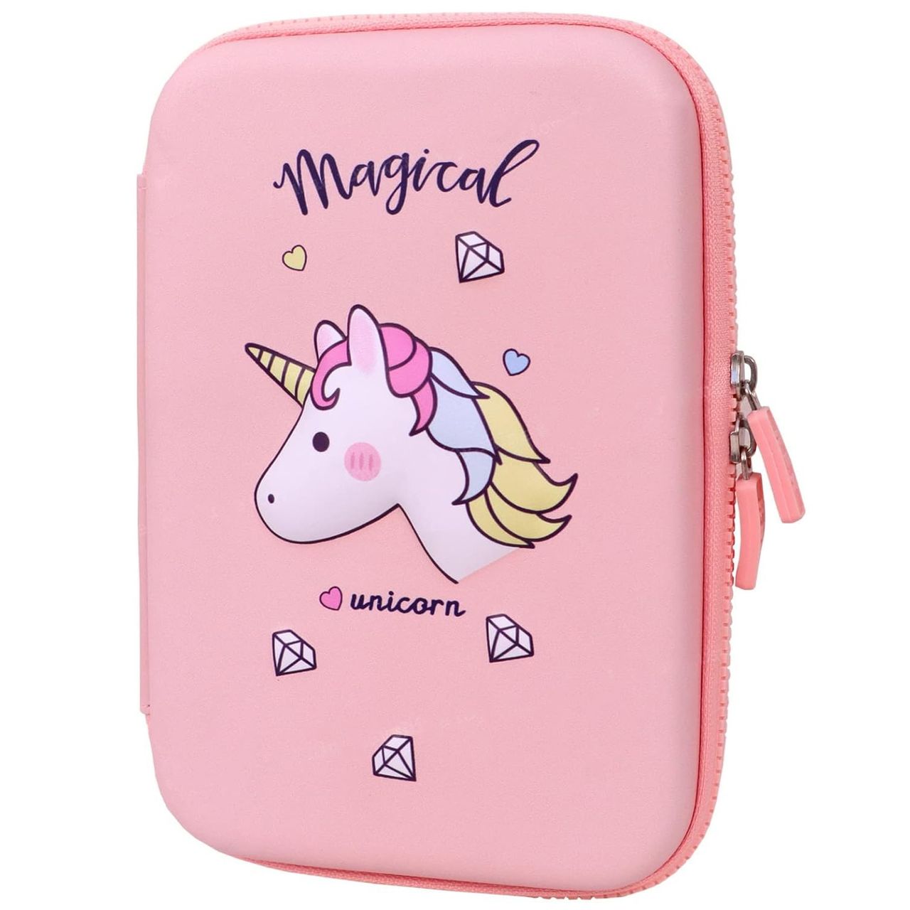 Toyshine Magical Unicorn Theme 3D EVA Hardtop Pencil Case with Compartments for Kids | Pink