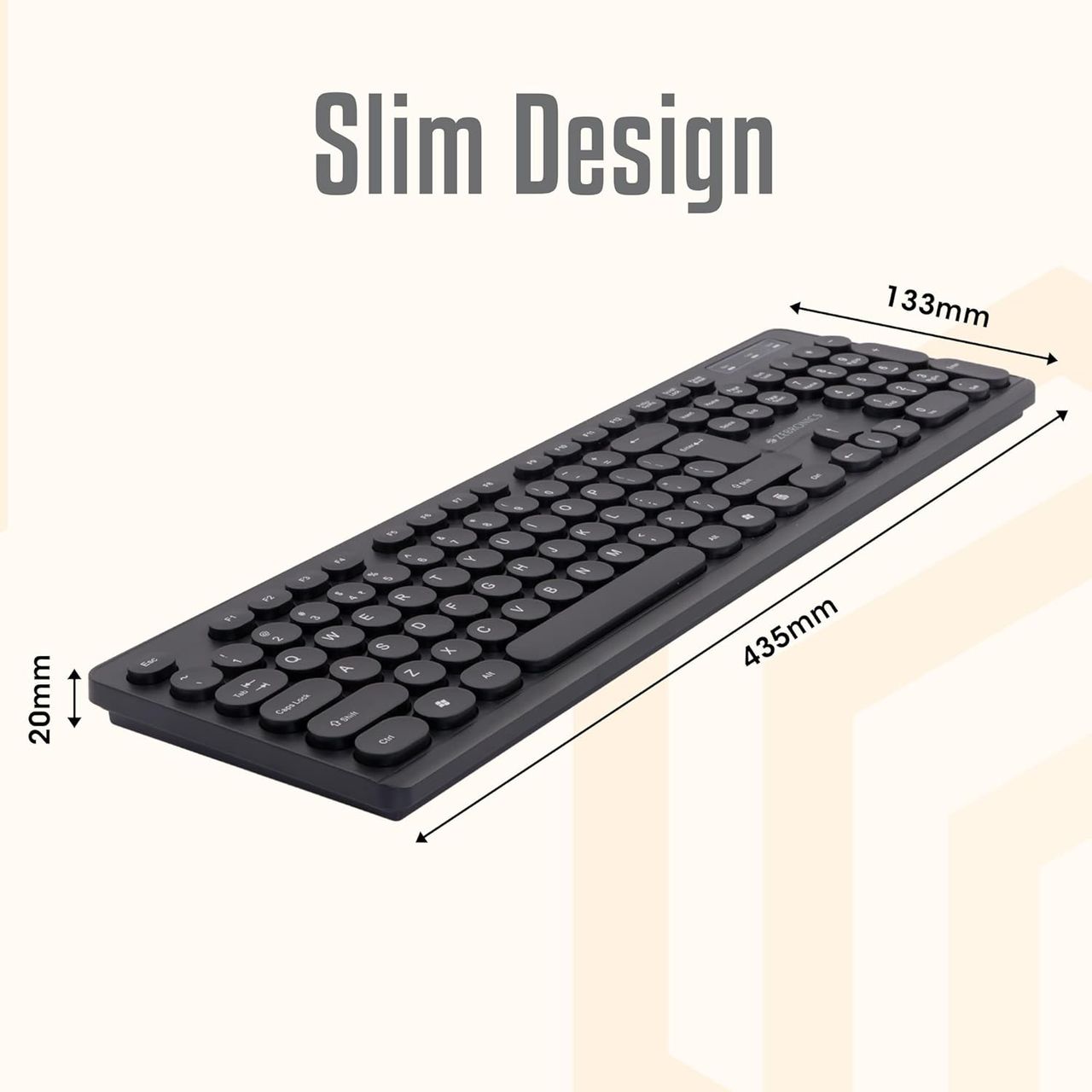 Zeb K24 Usb Keyboard, 8Mn Keystrokes, 1.5M Cable, Chiclet Keys And Uv Coated Keycaps