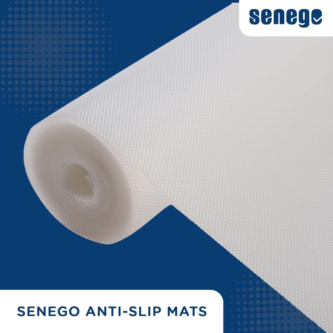 Senego by Trendy Home Anti-Slip Mat - For Fridge, Cupboard, Drawers, Shelf Liner | White-  45 cm x 5 m