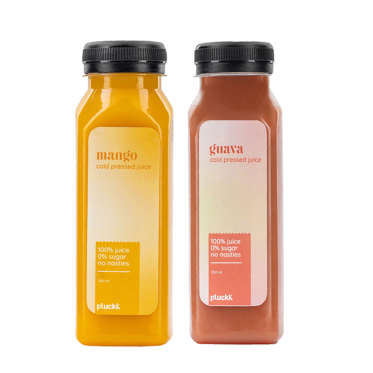 Pluckk 100% Fresh Mango Juice (250 ml) & Pluckk 100% Fresh Guava Juice (250 ml)