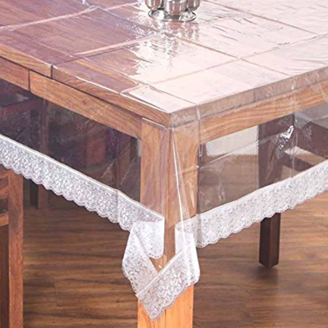 Kuber Industries Table cloth|Center Table cover|Round Table Cover|Table Cover 4 Seater|WHITE