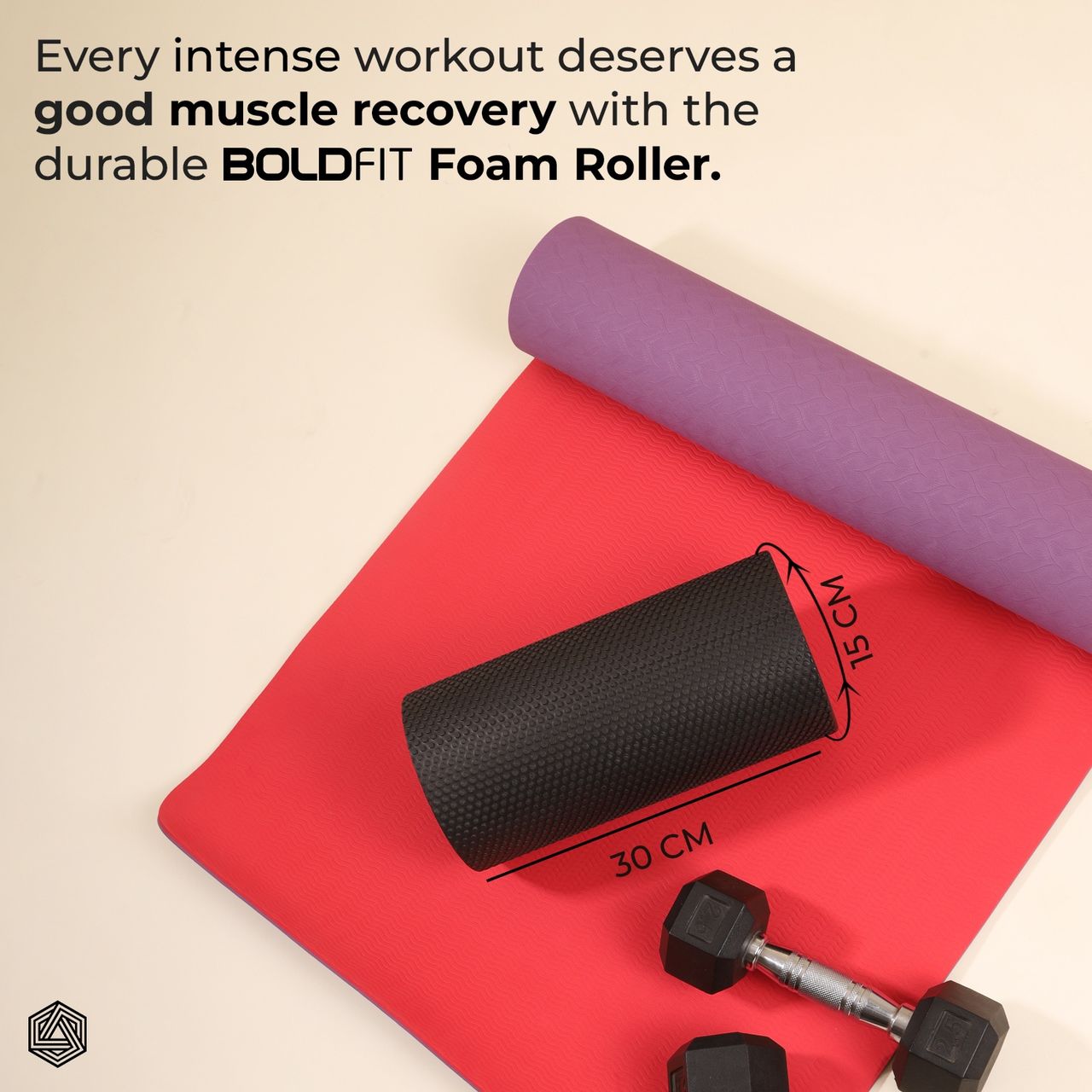 Boldfit Foam Roller For Deep Tissue Massage High Density Foam 45 Cm Plus