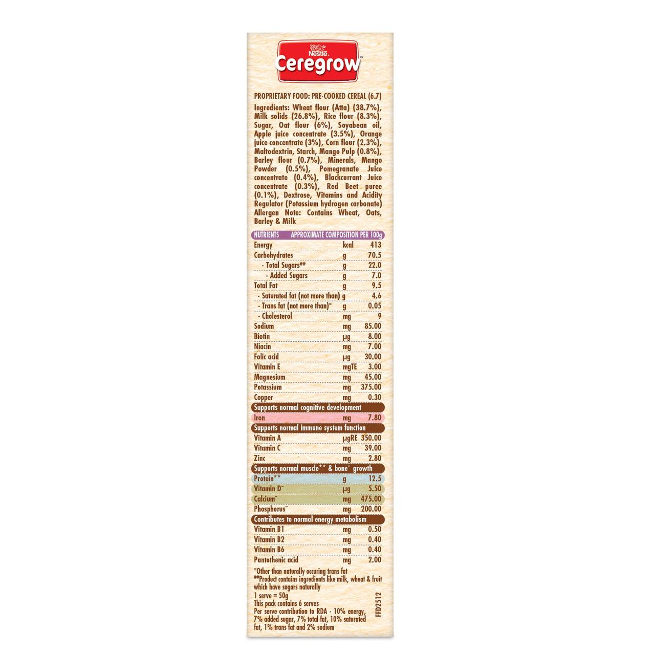 Nestle Ceregrow Multigrain Cereal With Milk and Fruits