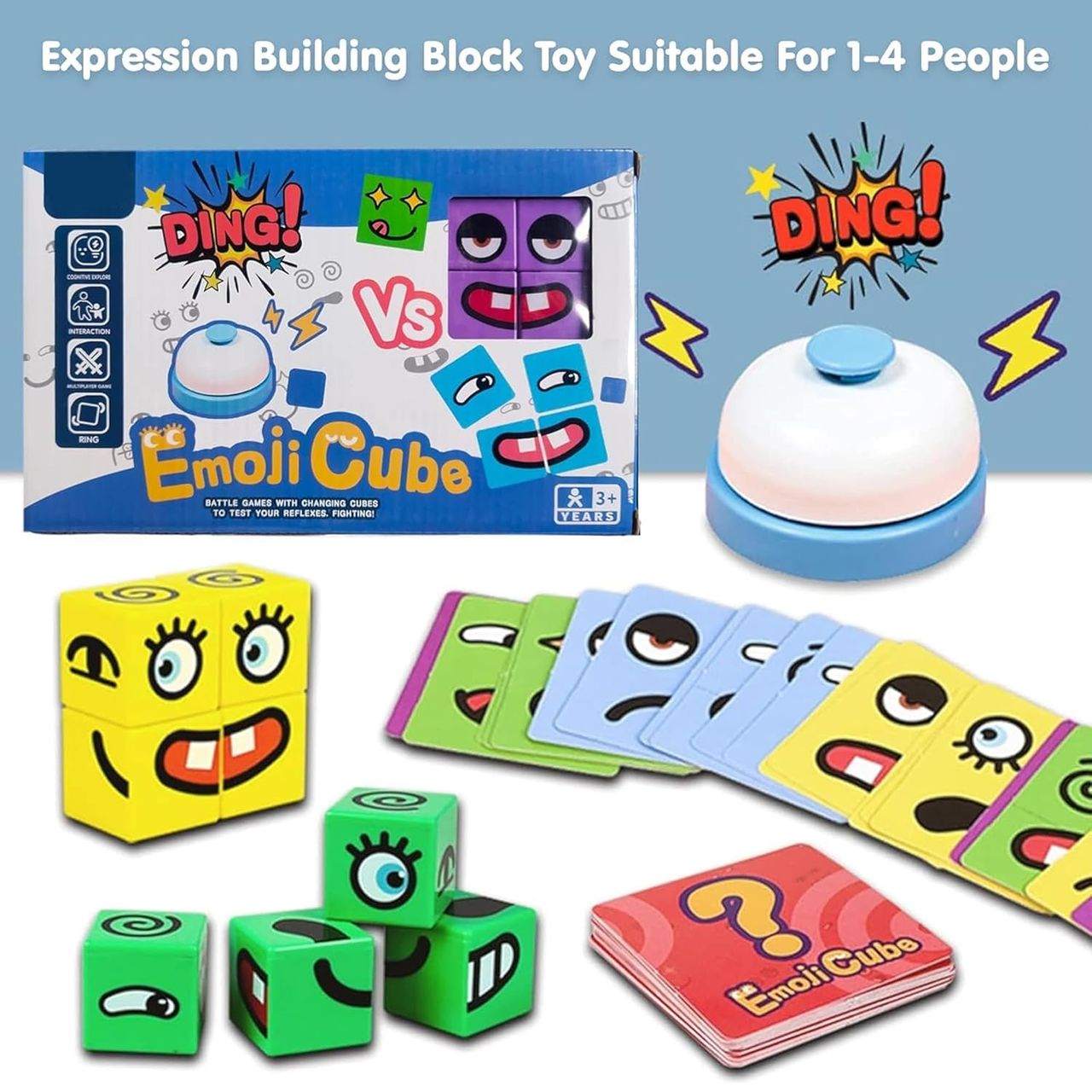 Kidology Emoji Cube Face Change Game for Kids, Learning Educational Emotion Change Blocks