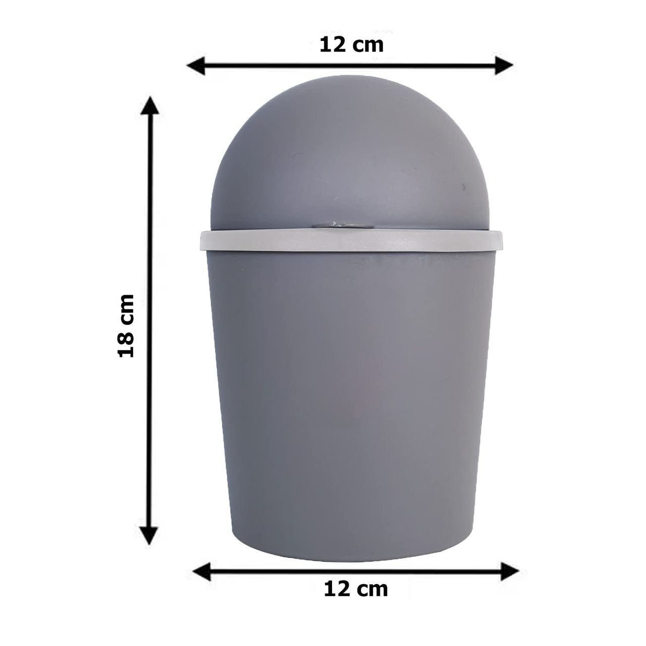 Kuber Industries Table Dustbin with Swinging Lid | Desktop Trash Can for Table | Grey
