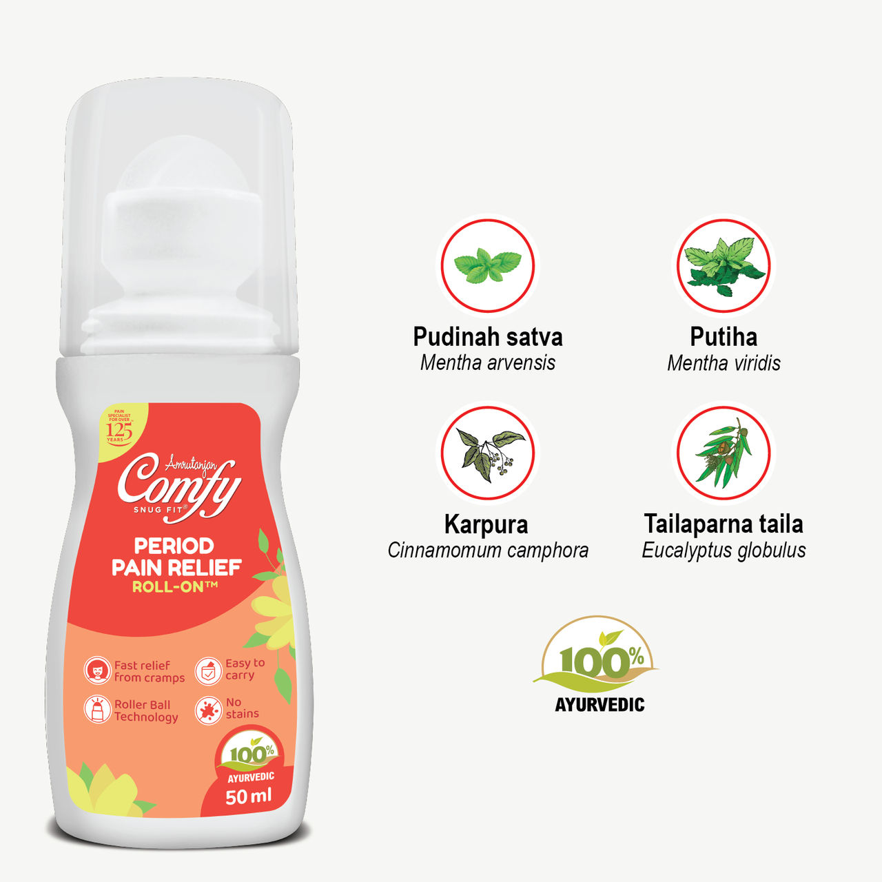 Amrutanjan Comfy Period Pain Relief Roll-On