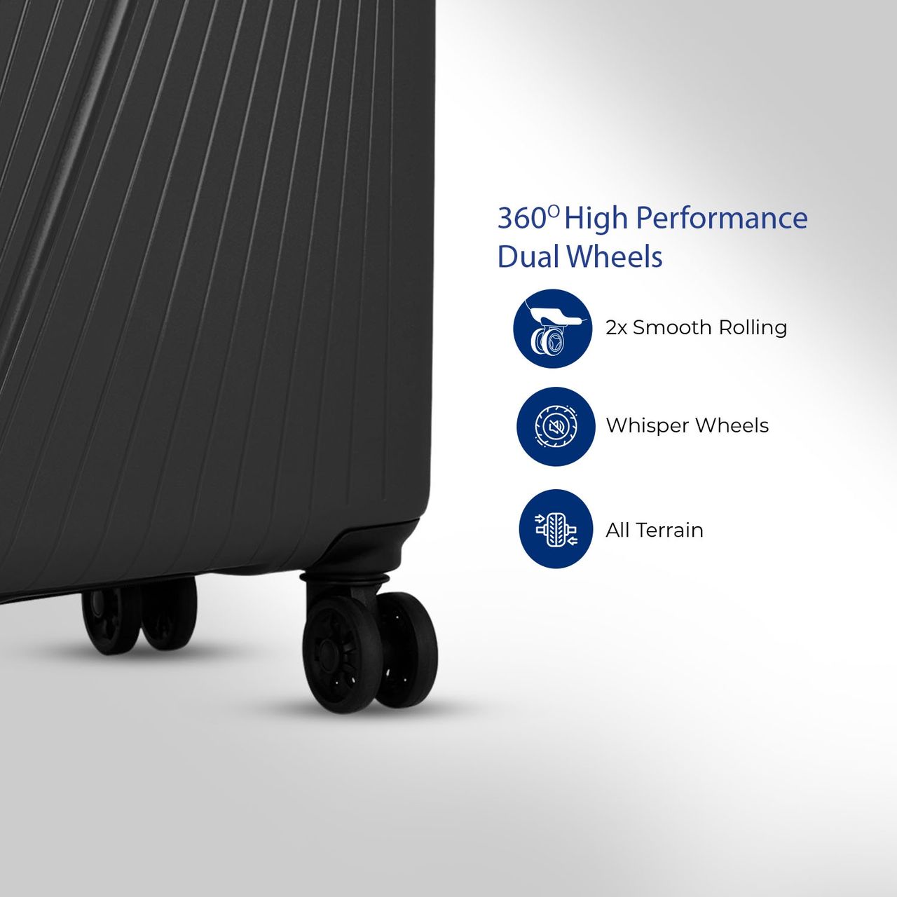Safari Textured ABS and Polycarbonate Telescopic Trolley Bag | Black - M