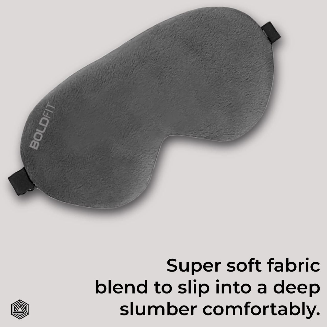 Boldfit Eye Mask For Sleeping With Adjustable Strap Super Soft - Grey
