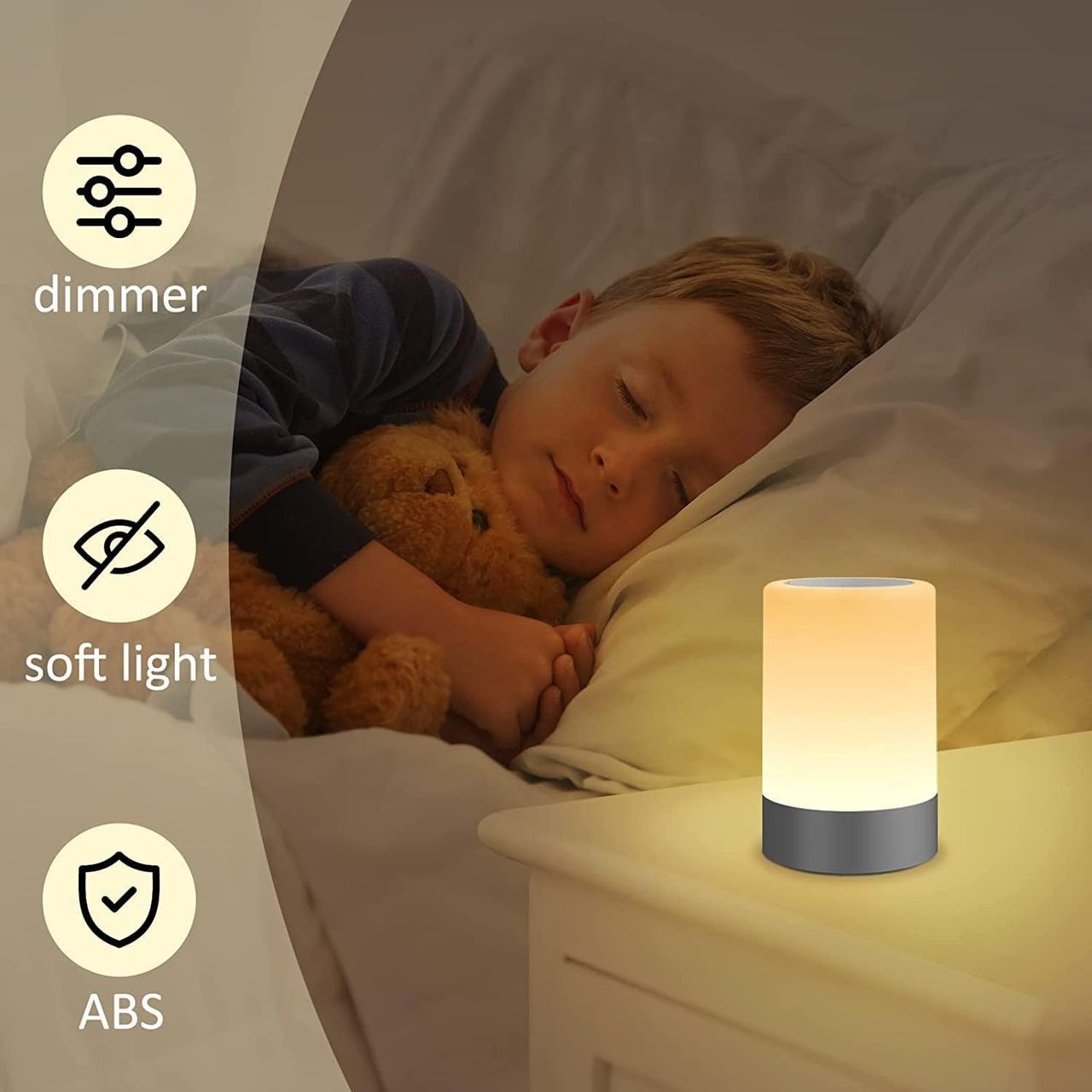 Quace Touch Control | Rechargeable | and Portable Led Night Lamp With Speakers
