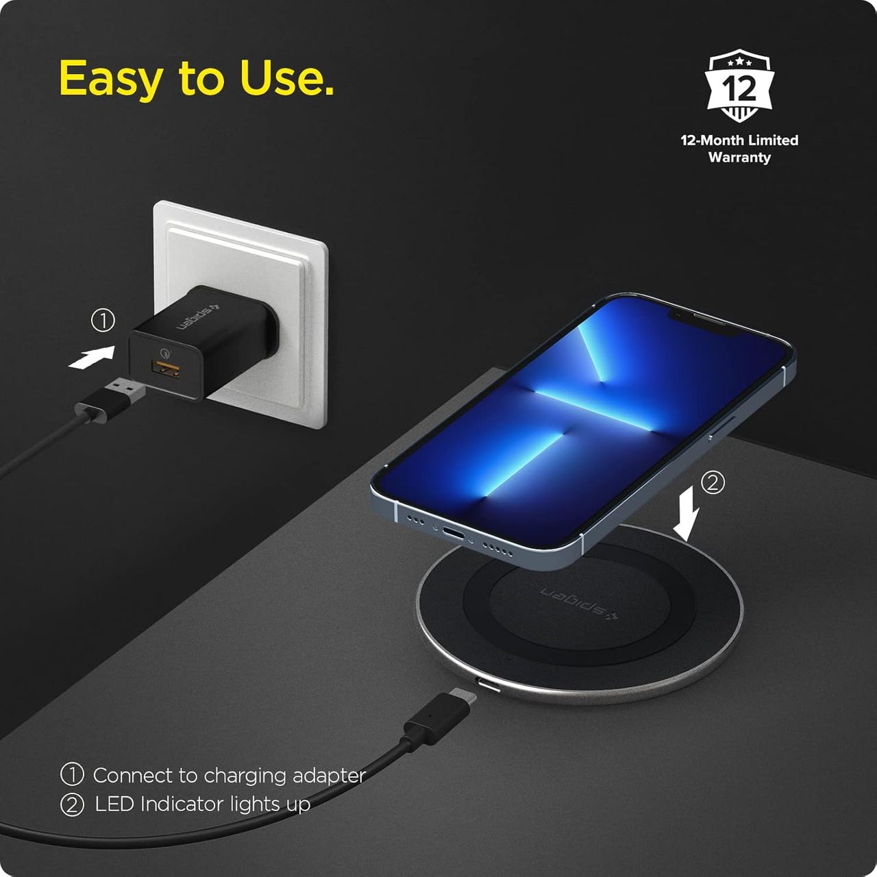 Spigen Ess Pf2104 Charger (W) Black Usb-A and Usb-C