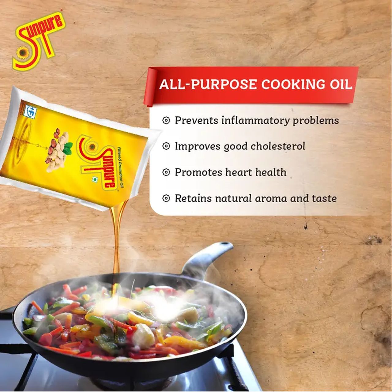 Sunpure Filtered Groundnut Oil | Pouch 1 l Combo
