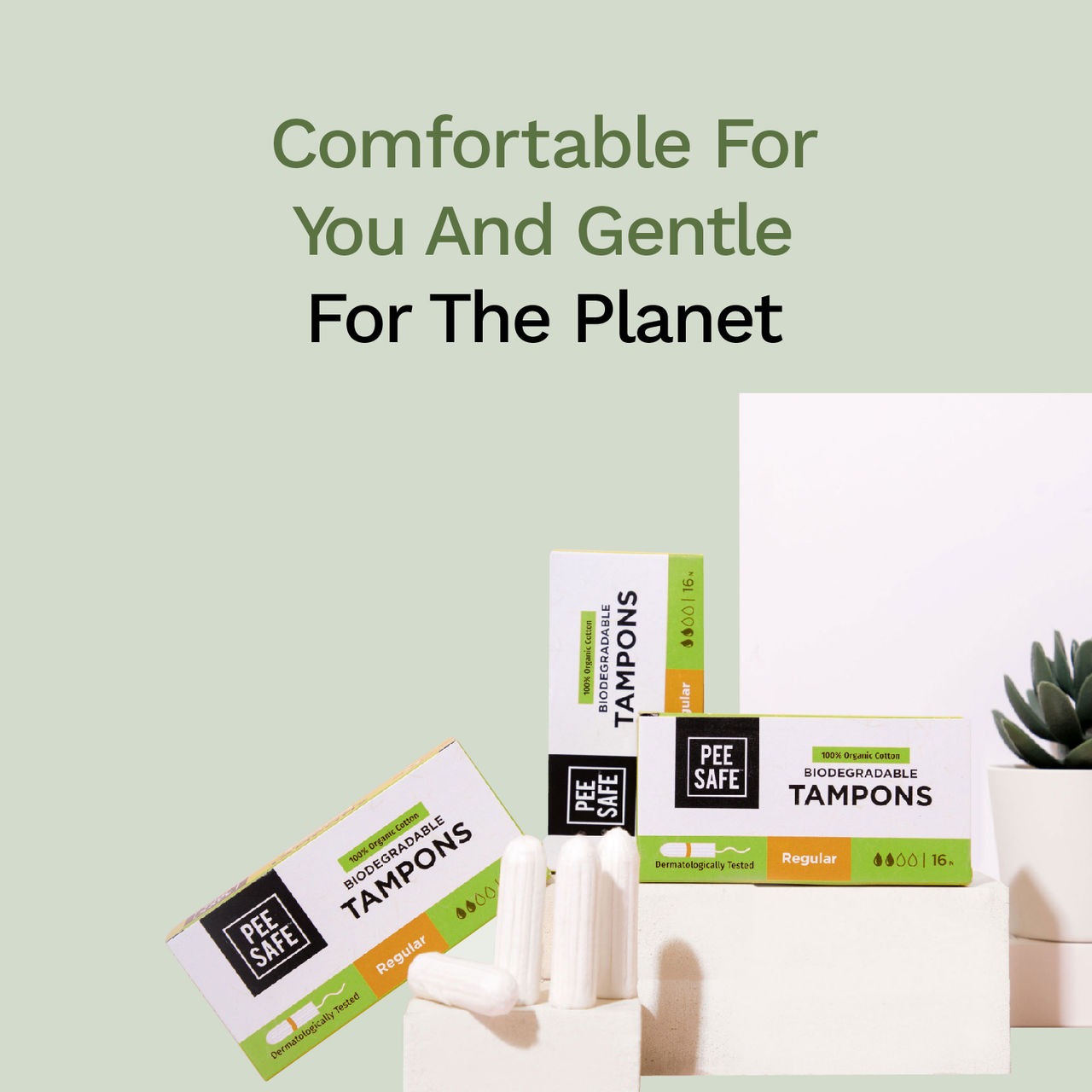 Pee Safe Regular Tampons for Light Flow | High-Absorbant & Leak-Proof Protection