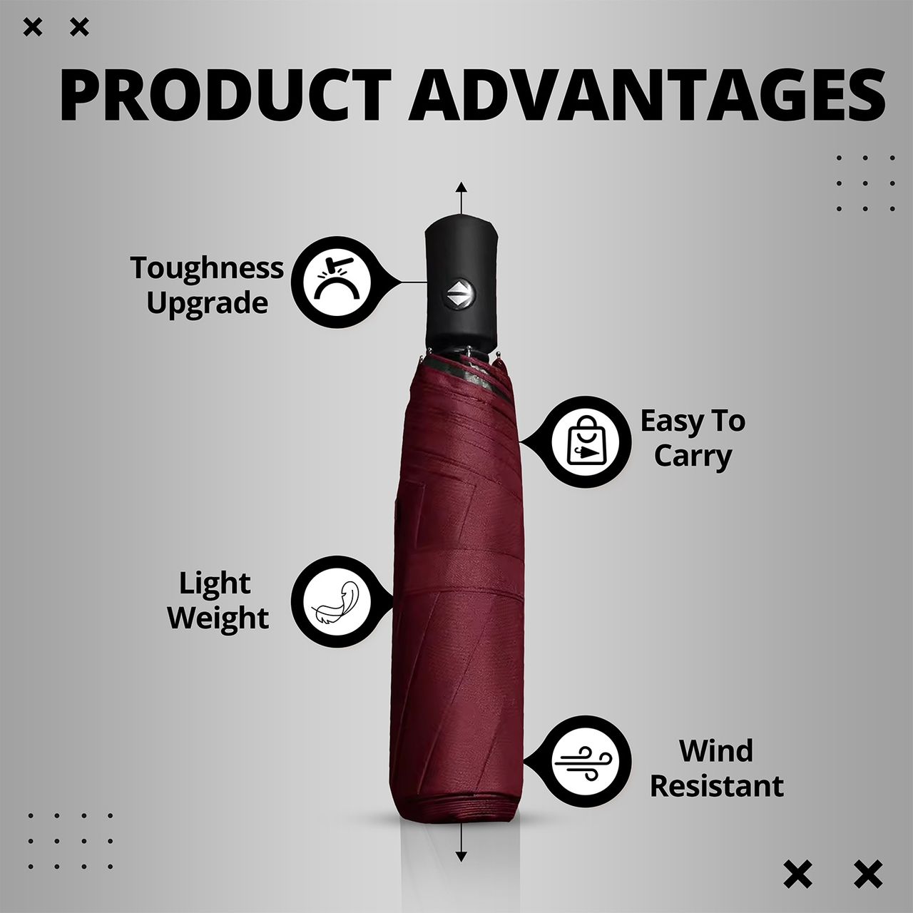 Robustt Umbrella - Maroon