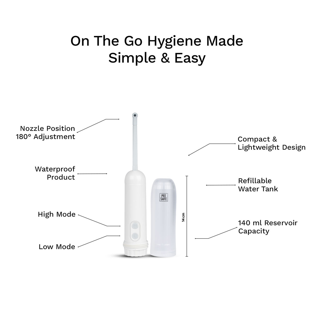 Pee Safe Portable Jet Spray | Convenient, Travel-Friendly & Easy to Carry