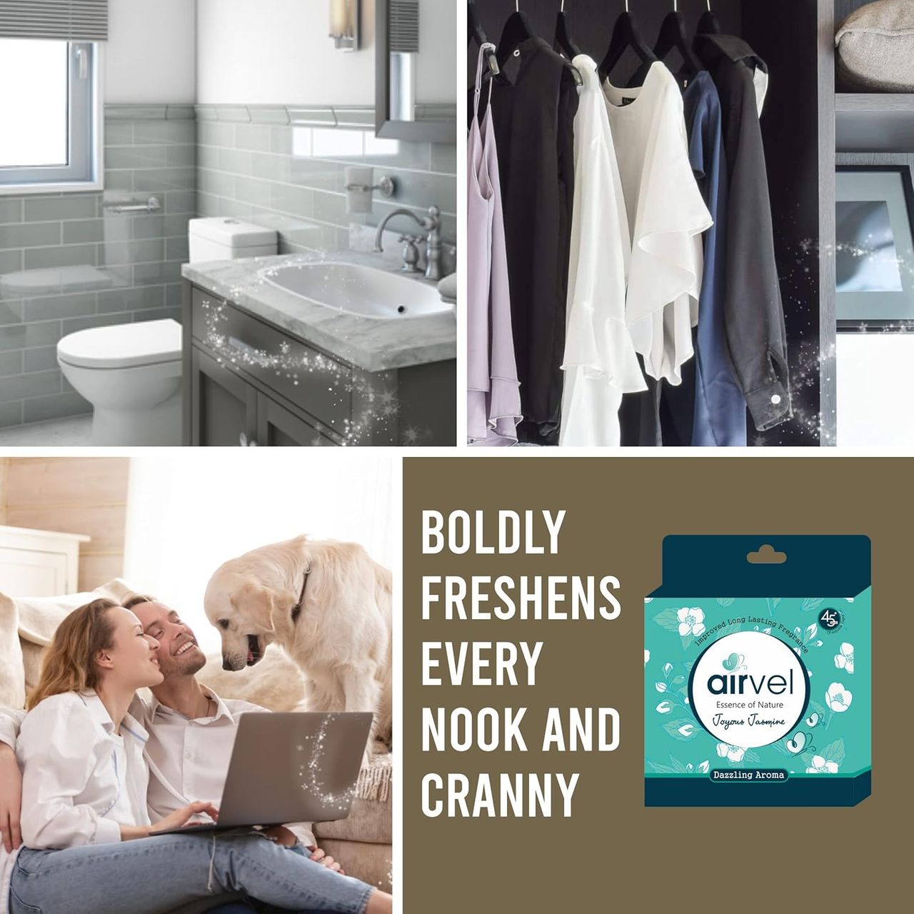 Airvel Jasmine Air Freshener Block | Continuous Freshness & Odor Control