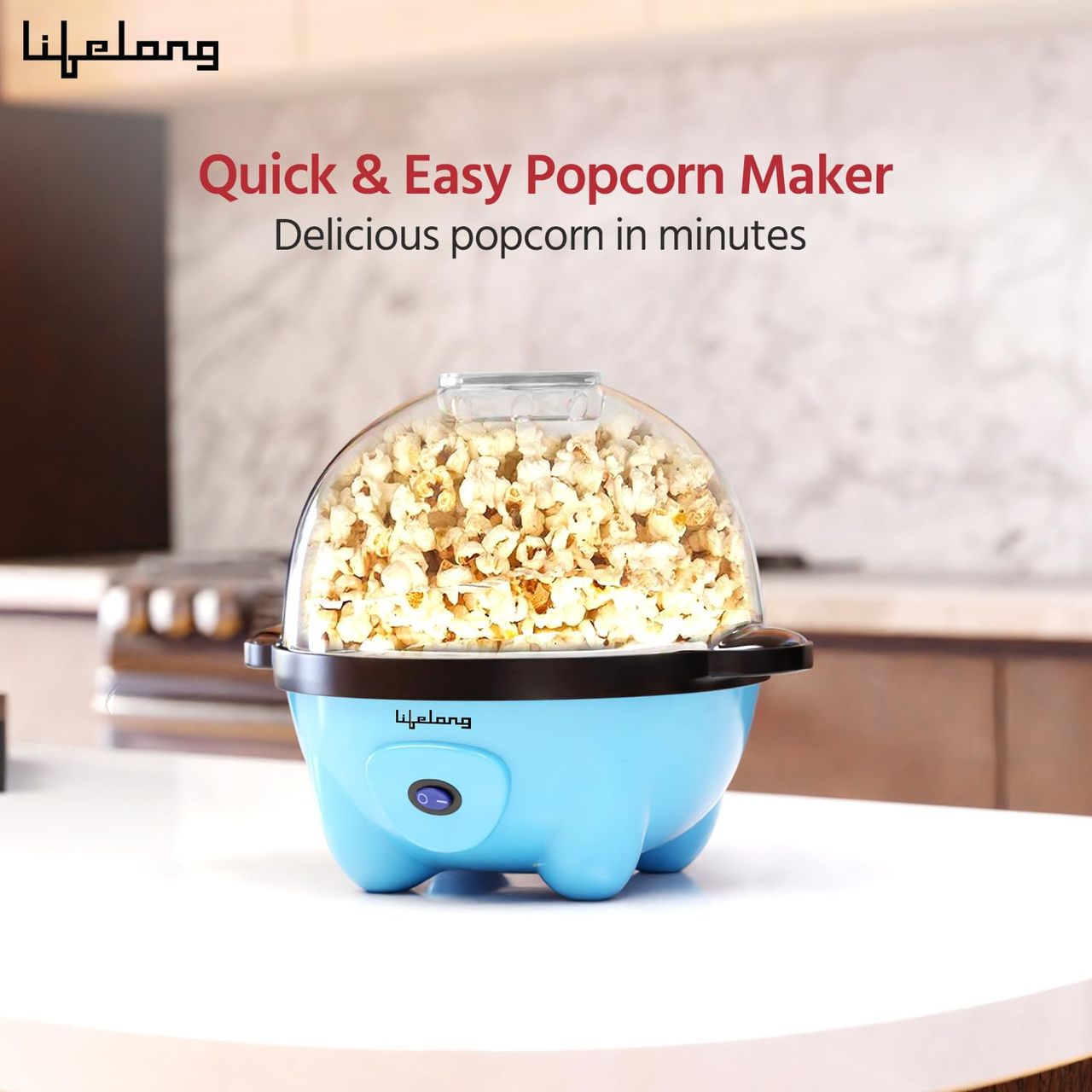 Lifelong Electric Popcorn Maker Machine for Home | Non Stick Popper | Use with Oil (LLEPM09)