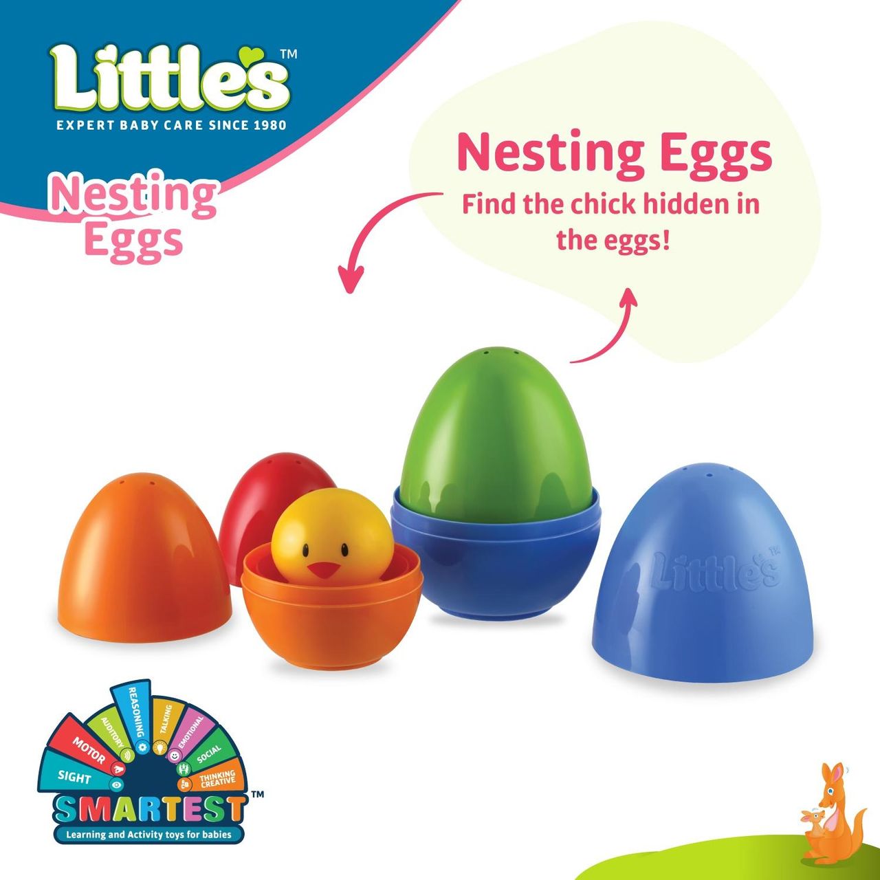 Littles Expert Baby Care Little's Nesting Eggs | Activity Toy for Babies | Multicolor