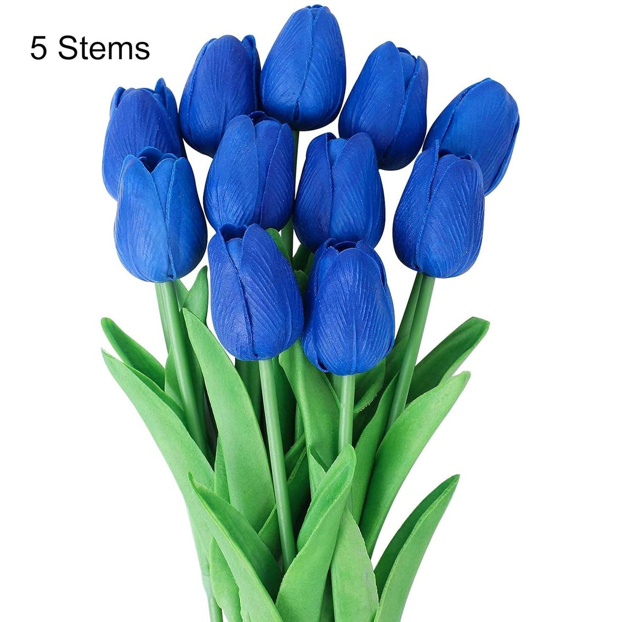 Tied Ribbons Set Of 5 Artificial Tulip Flowers Bunches Without Vase