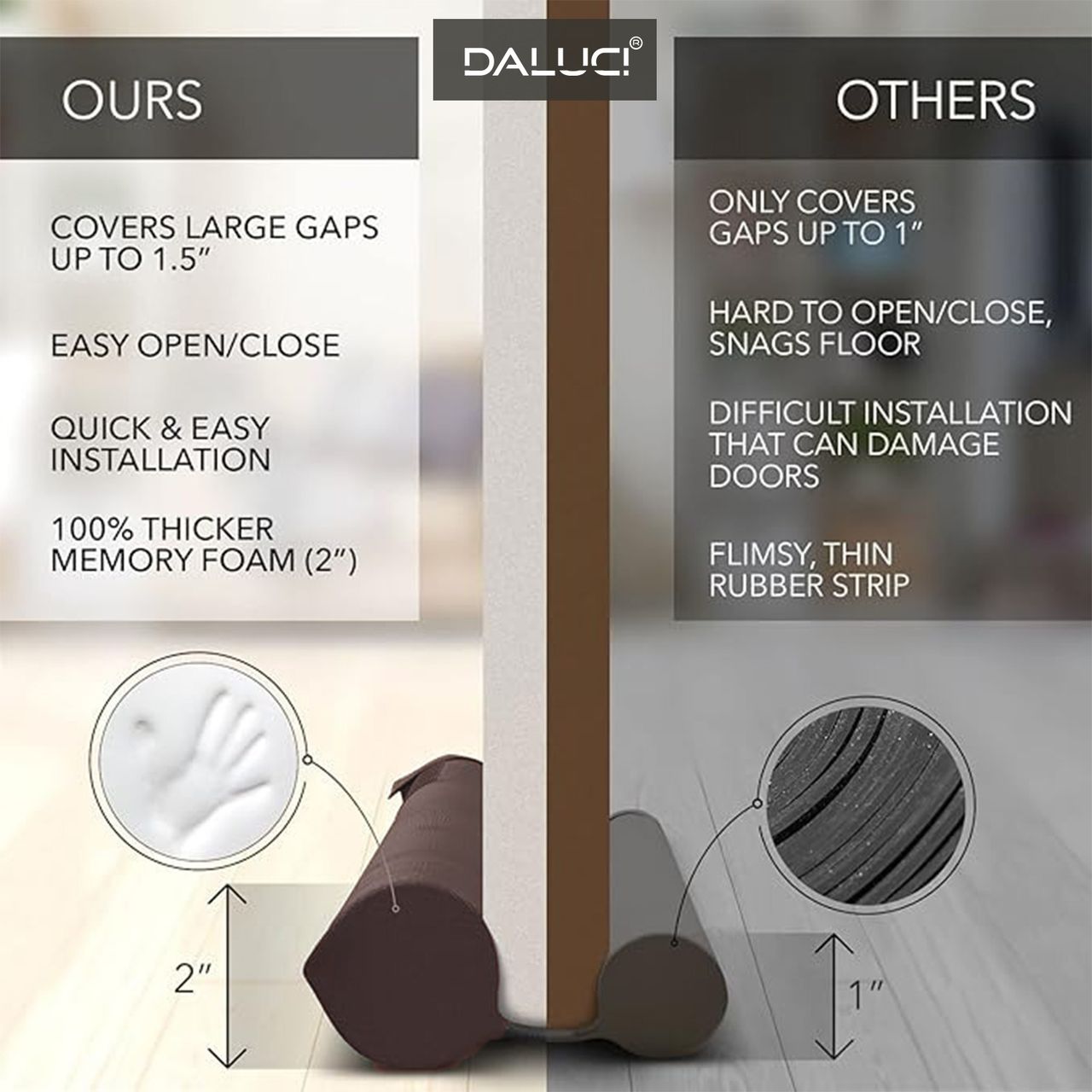 Daluci Door Sealing Strip | Pack Of 3 | Brown