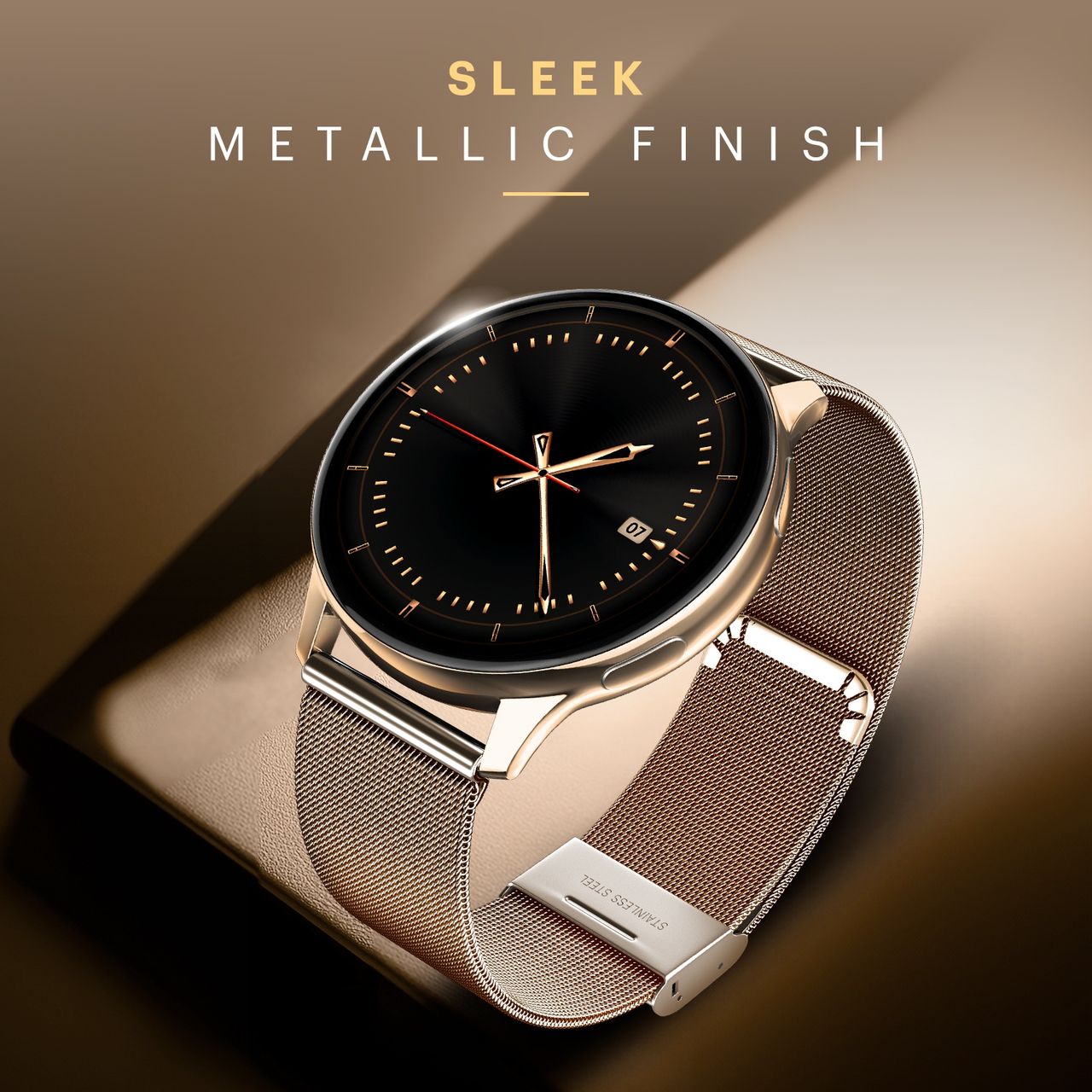 Noise Vortex Plus Smartwatch Women's Edition - Gold Link